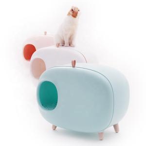 China Pet Cleaning Enclosed Kitty Litter Box , Lightweight Cat Litter Training Toilet wholesale