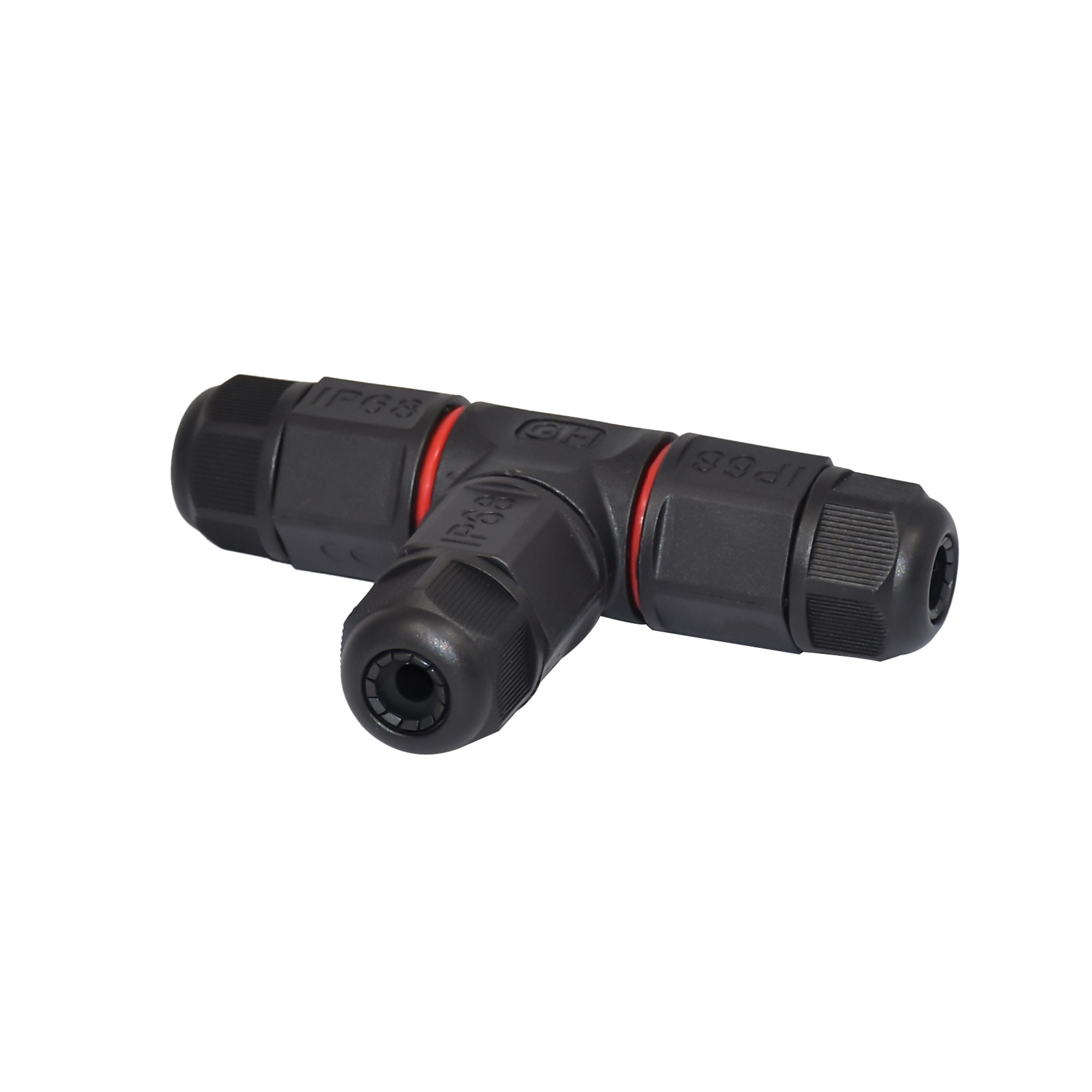 M20 2 PIN Outdoor IP67 T Type Waterproof Power Cable Connector 2 Pin To Dual 2 Pin