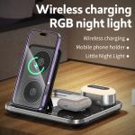 Qi Airpods Wireless Charging Dock , Black Multi Function Charging Stand