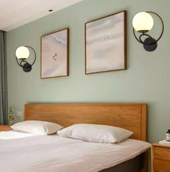 Post-modern Simple interior Wall Lamp Glass Bedroom Light luxury Round Corridor