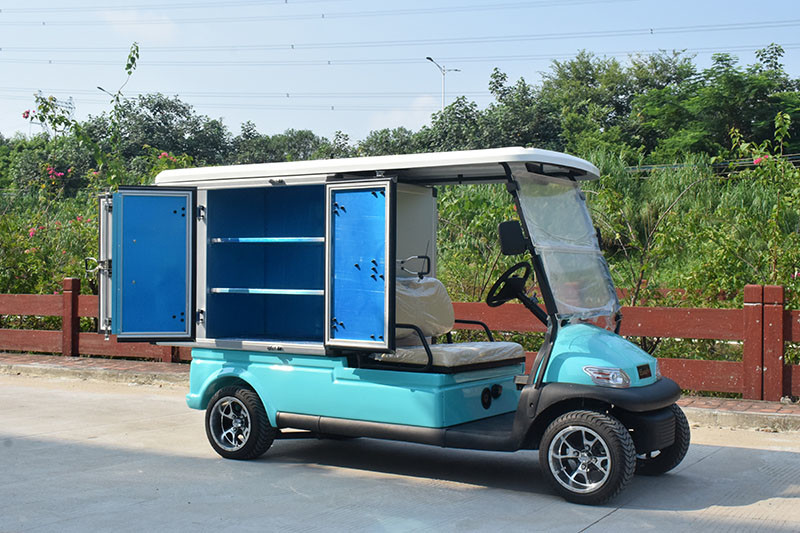 Enclosed Utility Cart-Rear Cargo Box With 48 V Trojan Battery