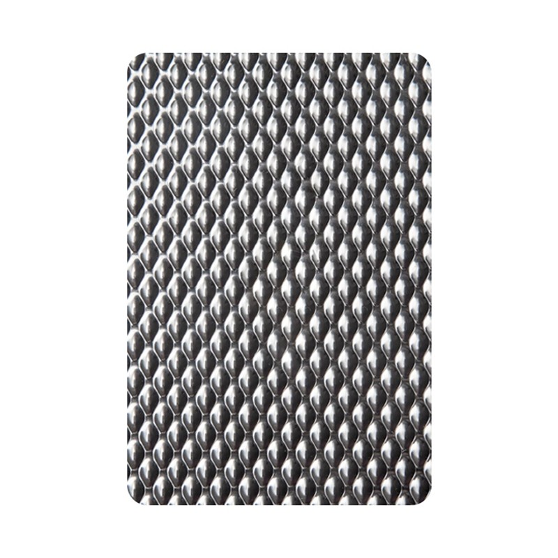 304 0.8mm thick raindrop textured pattern embossed metal sheet 6WL rigidized stainless steel sheets