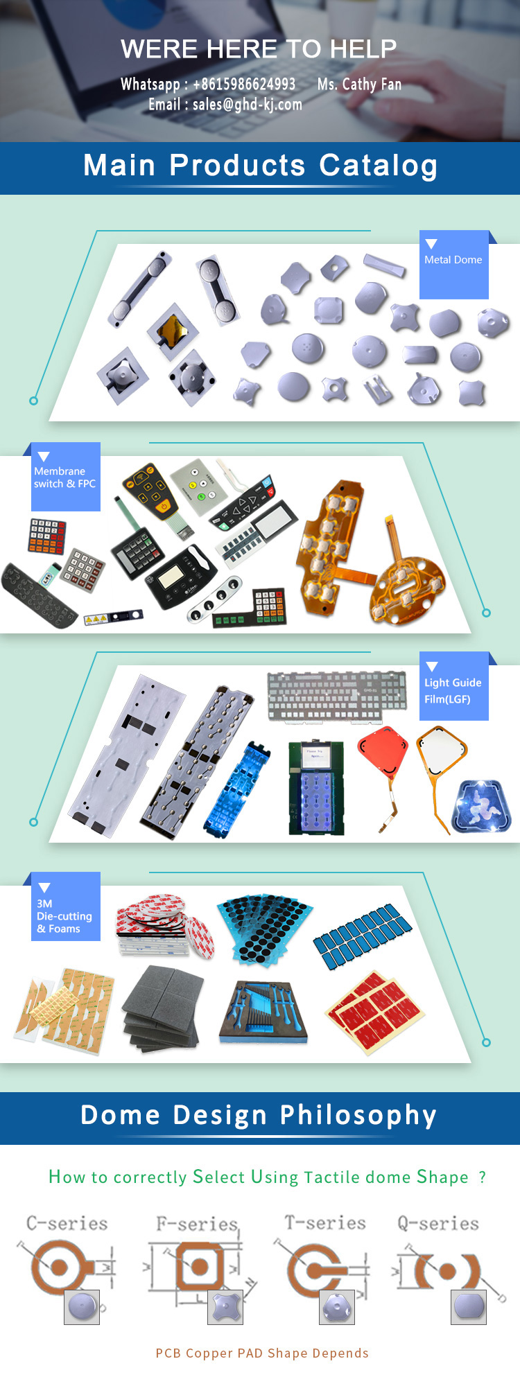 FPC Double Layer Flexible Board 0.1mm Tolerance Customized With Metal Dome