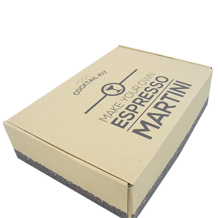 Recyled Kraft Paper Cardboard Mailer Box Packaging Black Printing