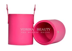 China PU Leather Makeup Brush Bag Box Storage Holder Container Cosmetic Cylinder Portable wholesale