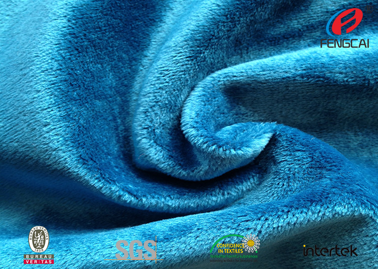 Ultra Soft Stretch Tricot Fabric , Velboa Polyester Velvet Fabric For Garment