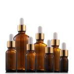 Graduated Scale Amber Glass Cosmetic Containers 0.7oz 30ml Dropper Bottles With