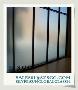 China 3mm-19mm opaque window acid etched glass wholesale