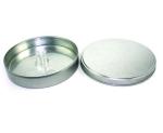 round metal plain CD tin box with inner tray