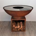 100cm Outdoor Cooking BBQ Corten Steel Fire Bowl Barbecue Grill