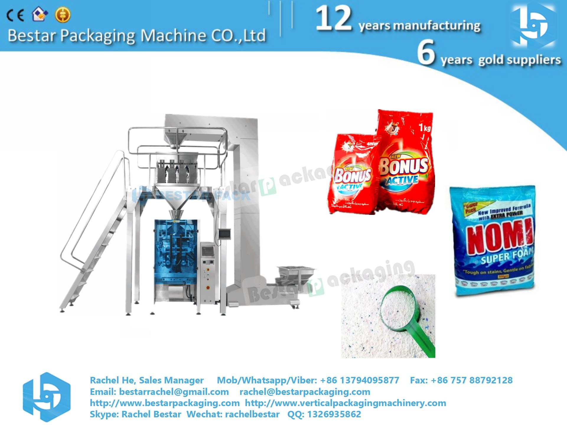 Vertical packing machine 2kg washing powder pouch with hole