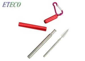 China Metal Collapsible Folding Telescopic Stainless Steel Straws Reusable Eco - Friendly wholesale