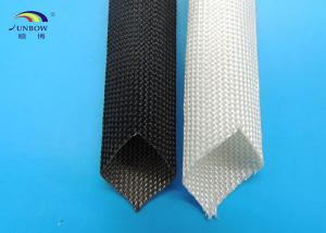 China Braided High Temperature Fiberglass Sleeving , Electric Cable Protection Sleeve wholesale