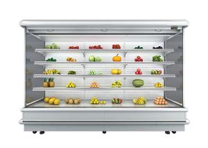 China Open Front Display Beverage Multideck Open Chiller Air Cooling 2000L wholesale