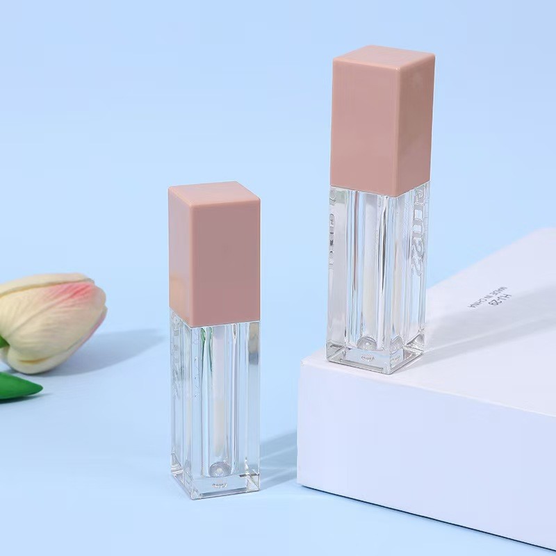 Square Pink 7ml Plastic Lip Glaze Tube For High Gloss Liquid Eyeshadow Lip Glaze