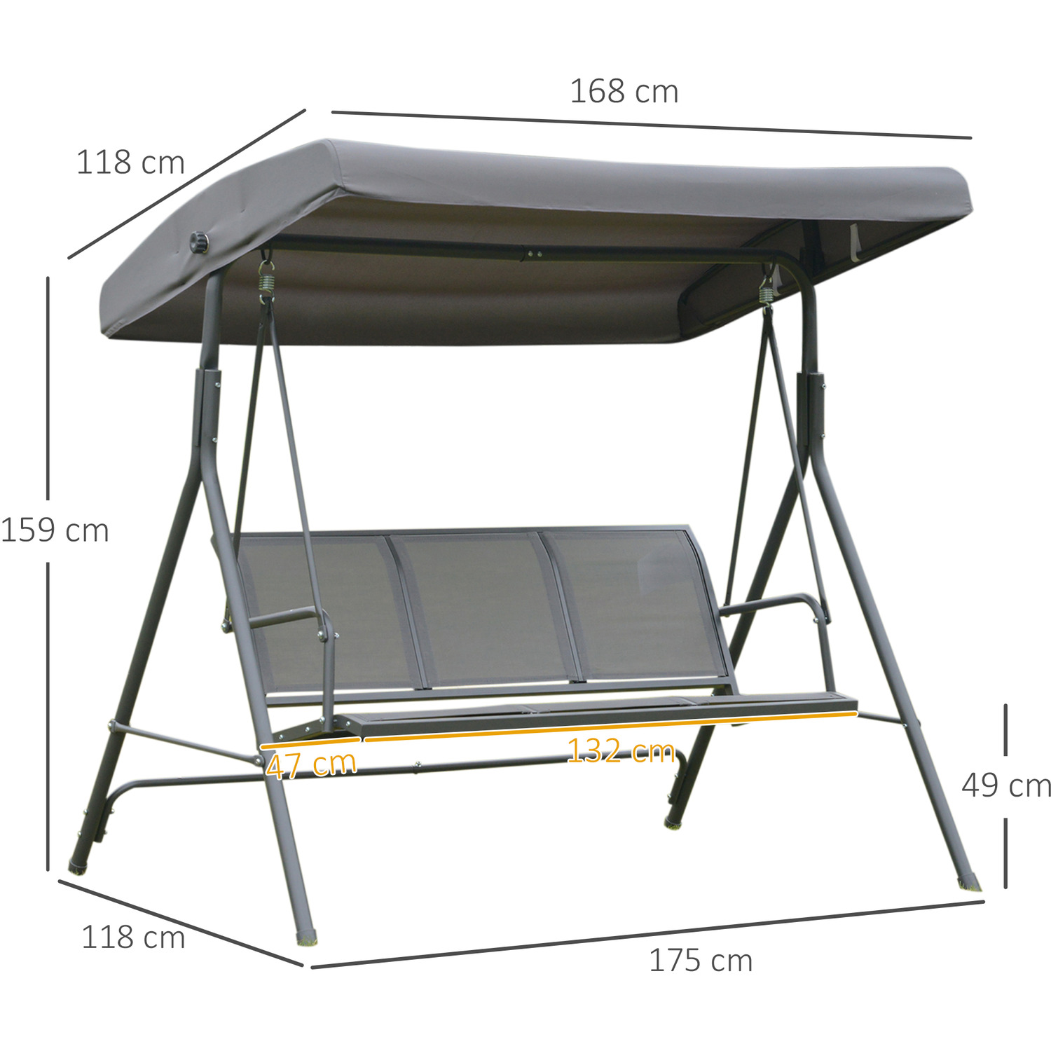 AJUNION 3 Seater Hammock Swing Chair with Canopy Transform Your Porch and Patio Space