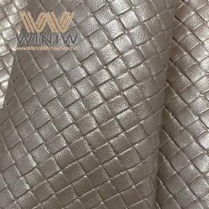 China Faux Shoes Synthetic Leather Woven Pattern Microfiber Breathable Leather Fabric wholesale