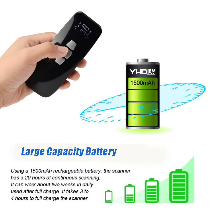 Wireless Mini Barcode Scanner Lightweight Handheld Barcode Reader With Display