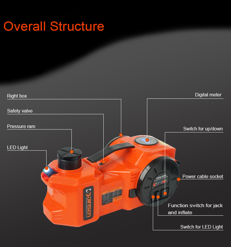 10t Electric Hydraulic Car Jack , Tractor Trailer Hydraulic Jack CE Approved
