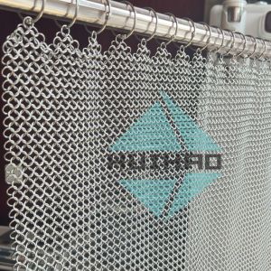 Stainless Steel 304 Fireplace Screen Mesh Curtain 6mm Hole