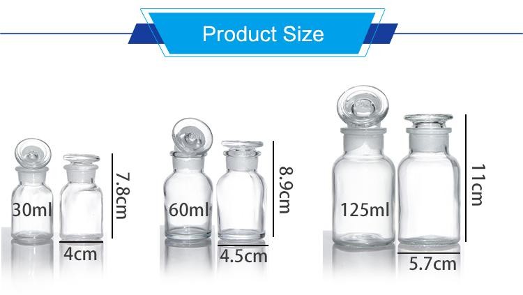 Empty Large Amber Apothecary Glass Reagent Bottle For Liquid Solid Powder Medicine