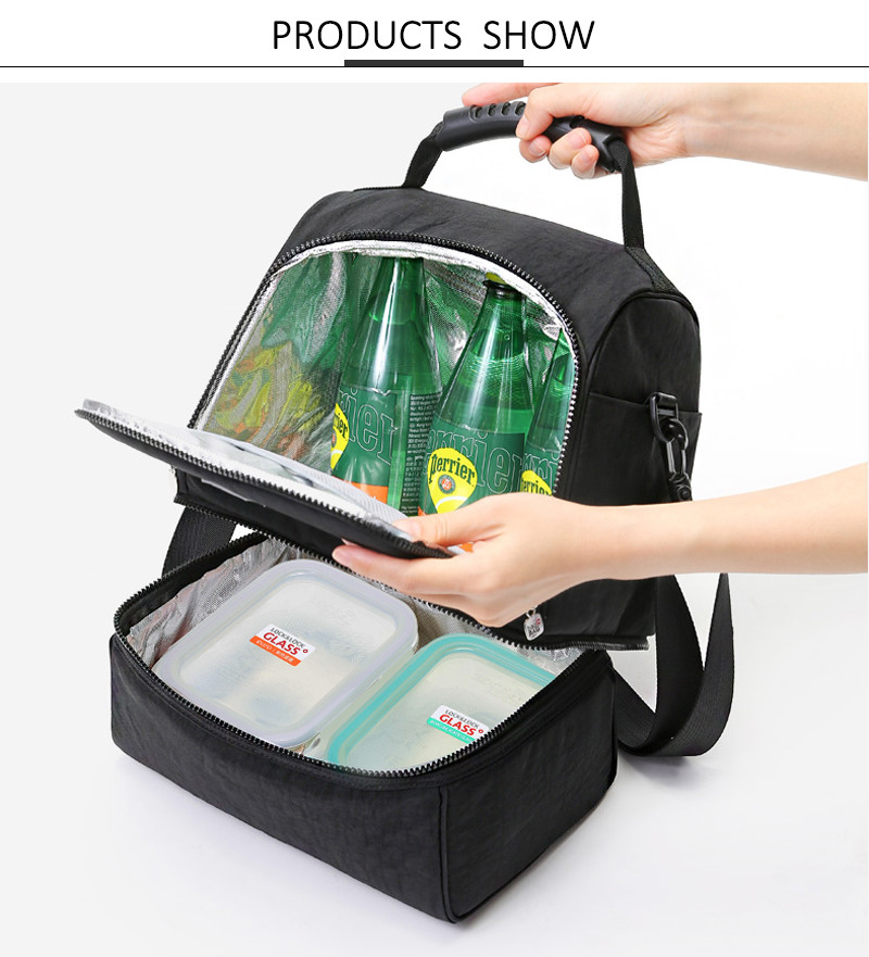 600D Heather Polyester Lunch Cooler Bag