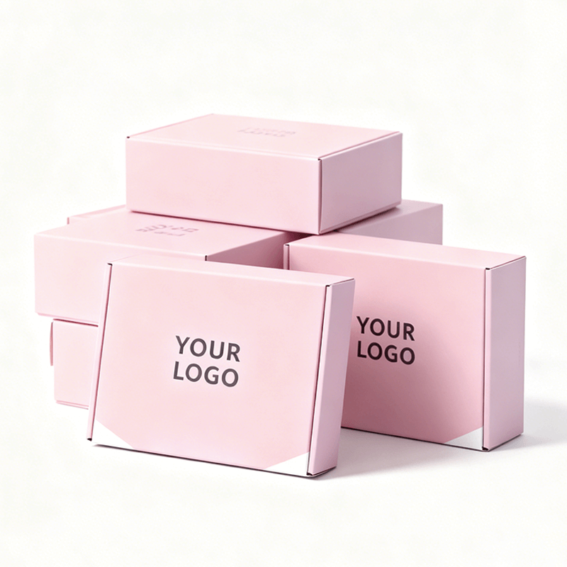 Custom Premium Pink Shipping Box Cardboard Recyclable Cosmetic Paper Boxes For Makeup Packaging