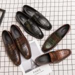 Textured ODM Mens Leather Dress Shoes Handmade Italian Style For Business Men
