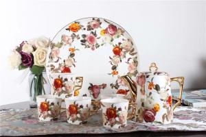 China Eco Friendly SGS 8oz 235ml Bone China Coffee Cup Sets wholesale