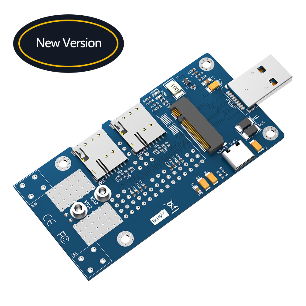 NGFF(M.2) to USB 3.0 Adapter with Dual NANO SIM card Slot for 3G4G5G Module