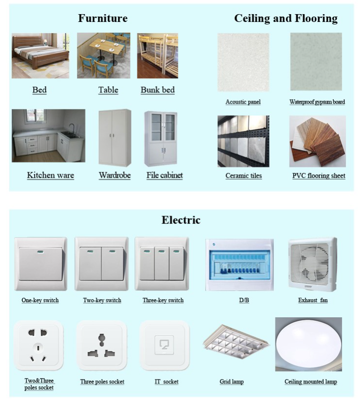 Modular Flat Pack Container House Portable Modern with Light Steel Frame
