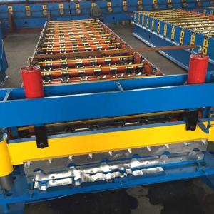 China 12 - 16 Rows Roof Roll Forming Machine With 5 Ton Hydraulic Decoiler wholesale