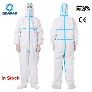 China White Surgical Disposable Protective Coverall Nonwoven Microporous Film wholesale