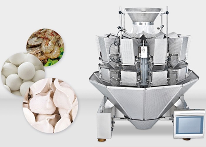 7 inches touch screen Multihead Weighing Machine For Frozen Food
