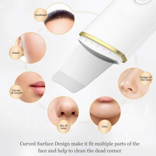 Portable Ultrasonic Facial Cleansing Spatula Pore Acne Blackhead Skin Peeling Machine 1.5W