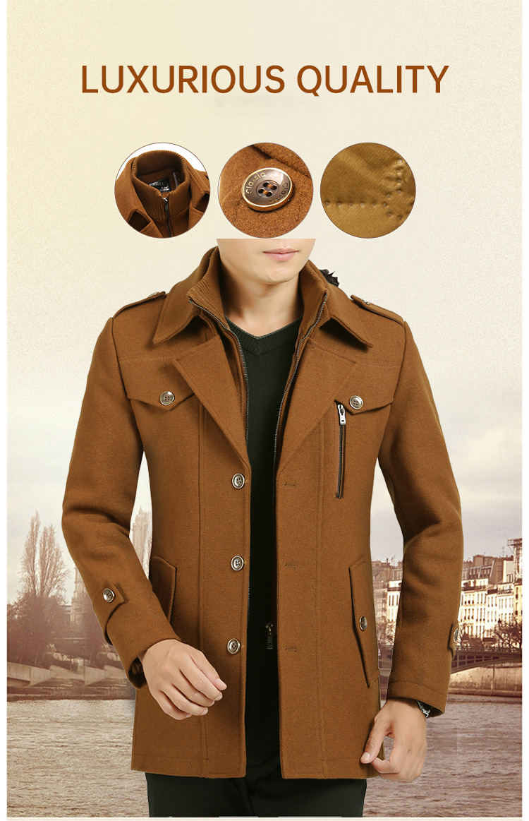 GARMENT DYED Customise OEM Winter Suit for Men's Woolen Business Casual Small Suit