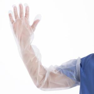 China Plastic Disposable Protective Gloves PE Long Sleeve White wholesale