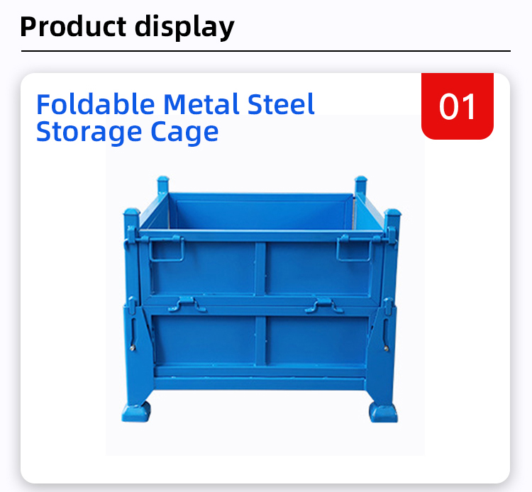 Heavy Duty Collapsible Steel Storage Cage Stackable Foldable Wire Mesh Storage Cage