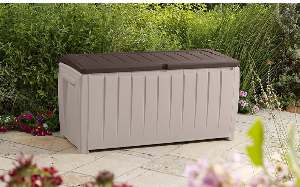 White 0.6mm HDPE 400L Outdoor Storage Box Shed