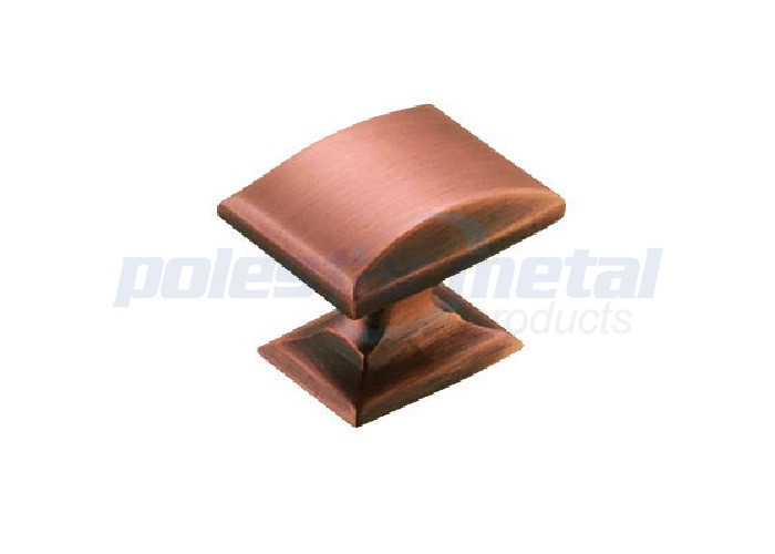 1 1/4 Inch Caramel Bronze Zinc Alloy Modern Square Cabinet Knobs For Home