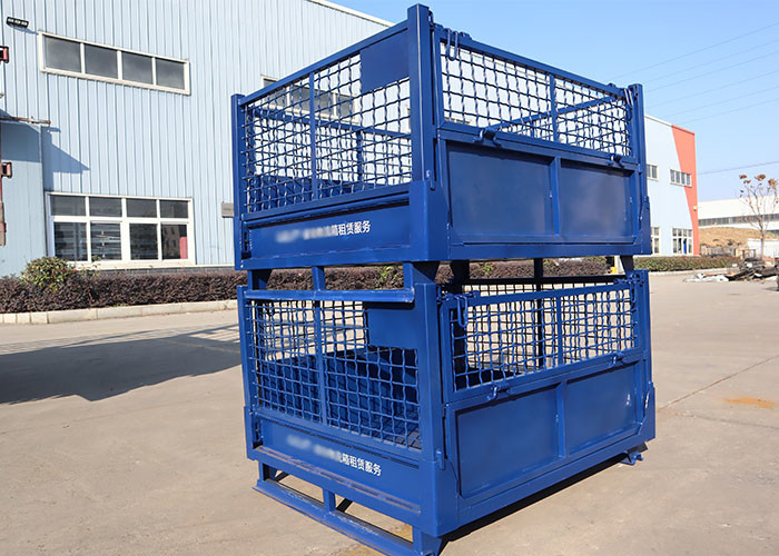 Anti Corrosion Storage Steel Pallet Cages Container Half Open Gates
