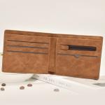 PU Main Material Men's Short Wallet with Vintage Crazy Horse Leather and