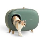 Pet Cleaning Enclosed Kitty Litter Box , Lightweight Cat Litter Training Toilet
