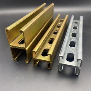 China Yellow Zinc Plated 41x21 41x41 41x82 Slotted Plain Double Unistrut Channel wholesale