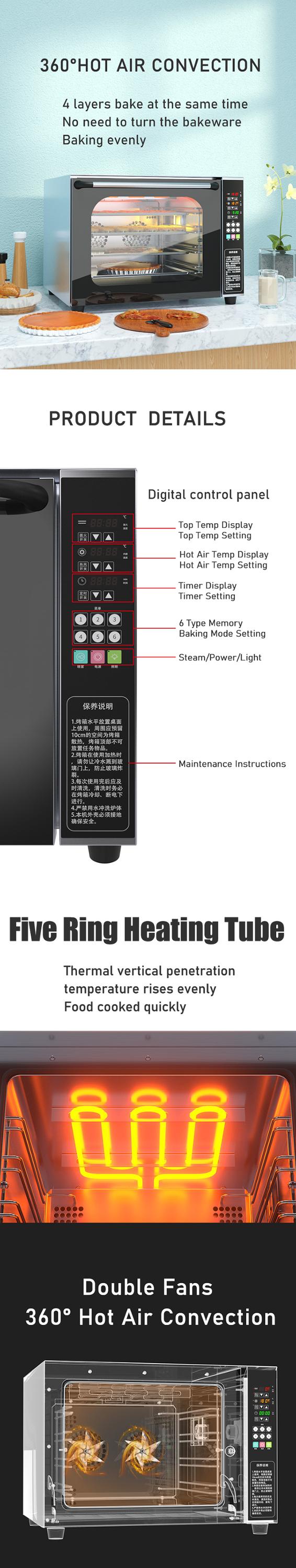 Baking with Electric Hot Air Convection Bread Oven and Baking Pan Size 435X315X4mm