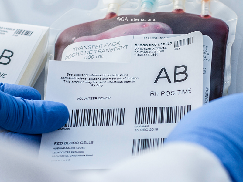 Rectangle UV Printing Blood Bag Sticker For Hospitals