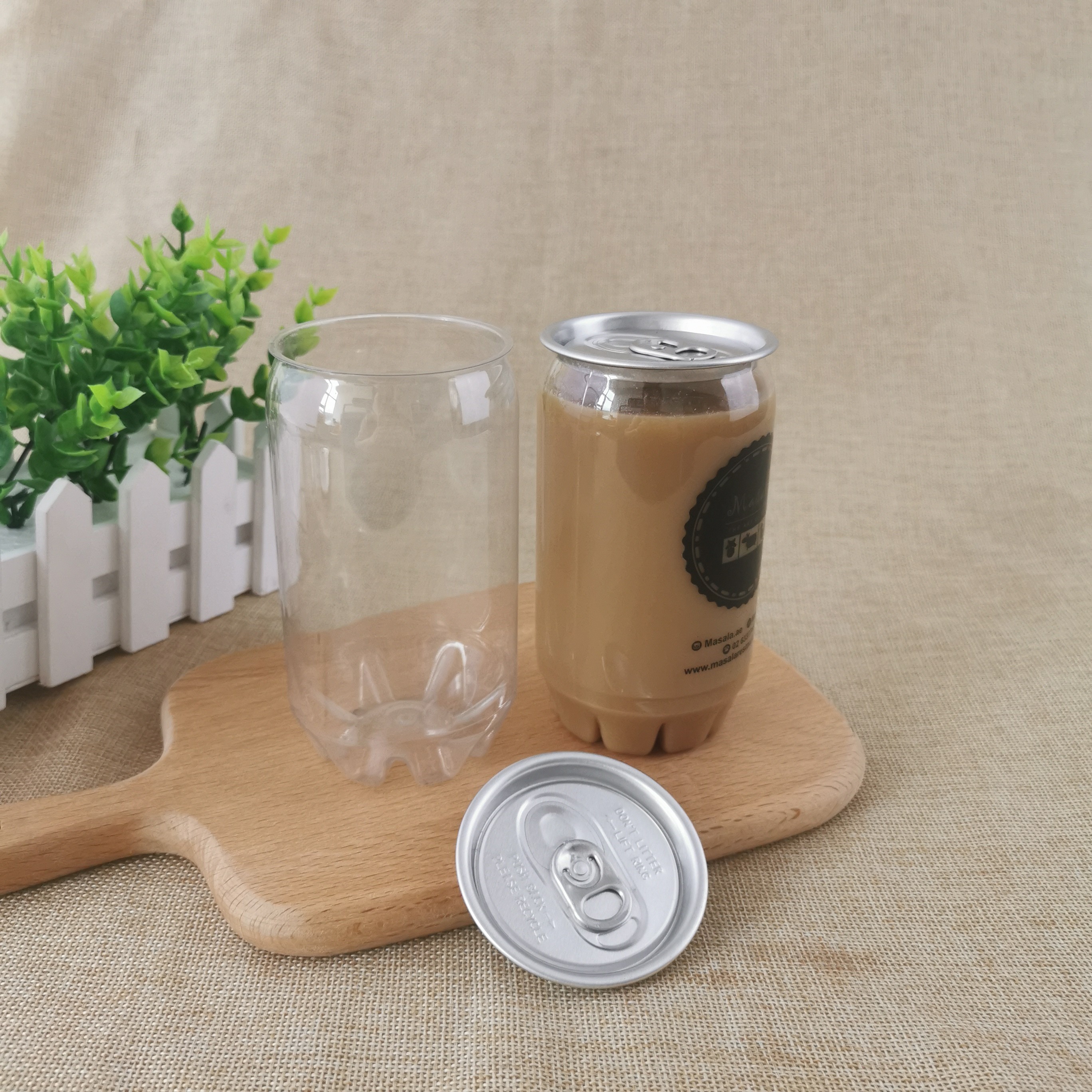 118mm 11.7oz 345ml Plastic Beverage Cans For Cold Drink