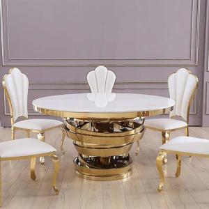 China Indoor Furniture Coffee Table Round Stainless Steel Table Set Gold Painting For Living Room wholesale