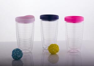 China BPA Free Double Wall Clear tumbler with Straw and Lid wholesale
