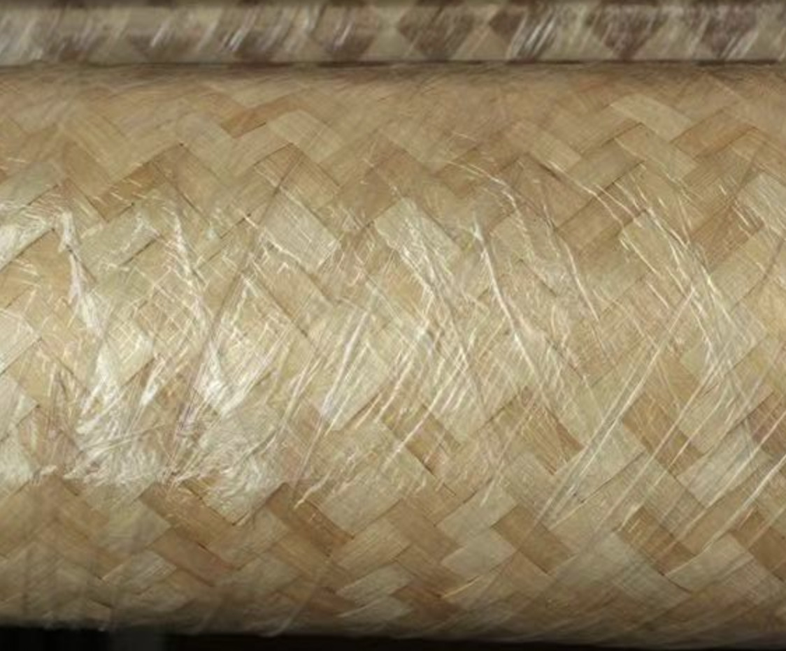 Pure Carbonization Woven Bamboo Veneer Decorative Veneer Maximum Width 1.22m